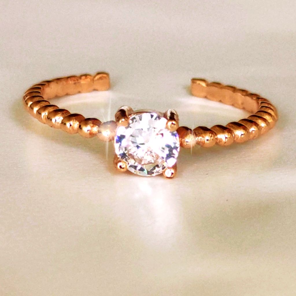 Rose Gold Open Solitaire Ring