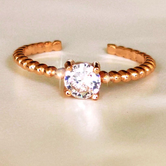 Rose Gold Open Solitaire Ring