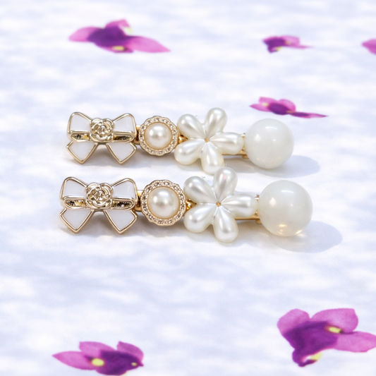 Pearl & Floral Hair Clips