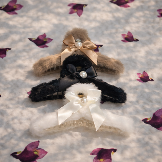 Fur Hair Claw Clips for Girls & Women