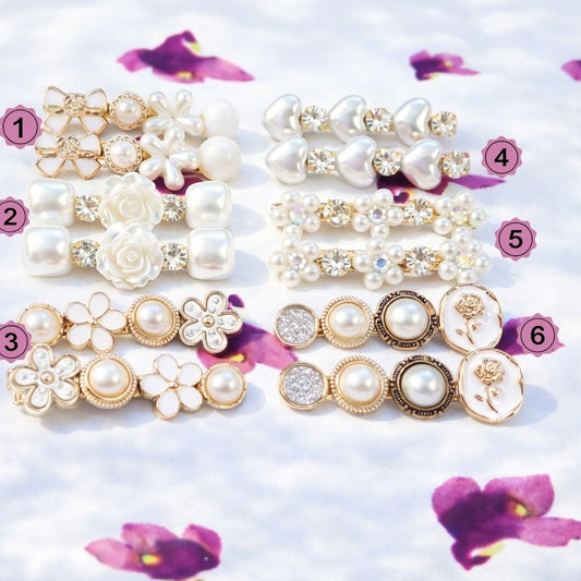 Pearl & Floral Hair Clips