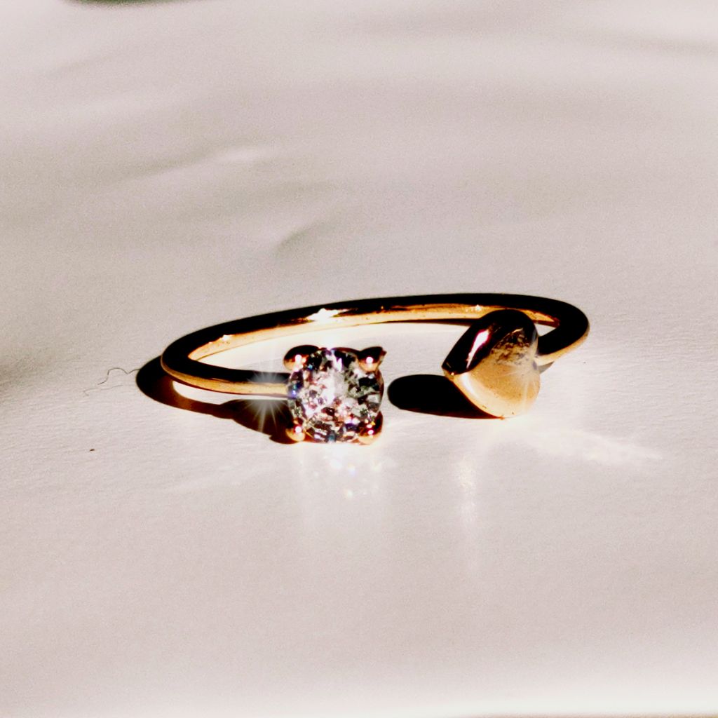 Rose Gold Heart Glow Ring
